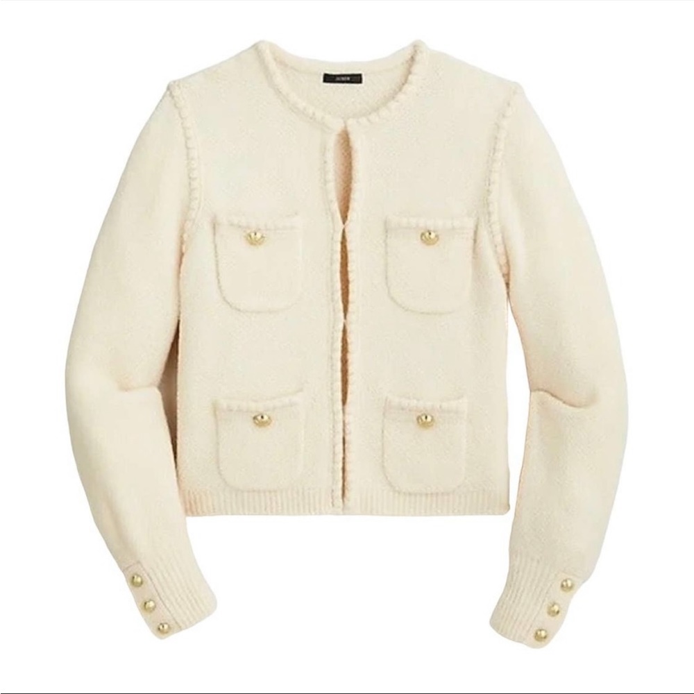 J.Crew Odette Sweater Lady Jacket in Cream - size XS